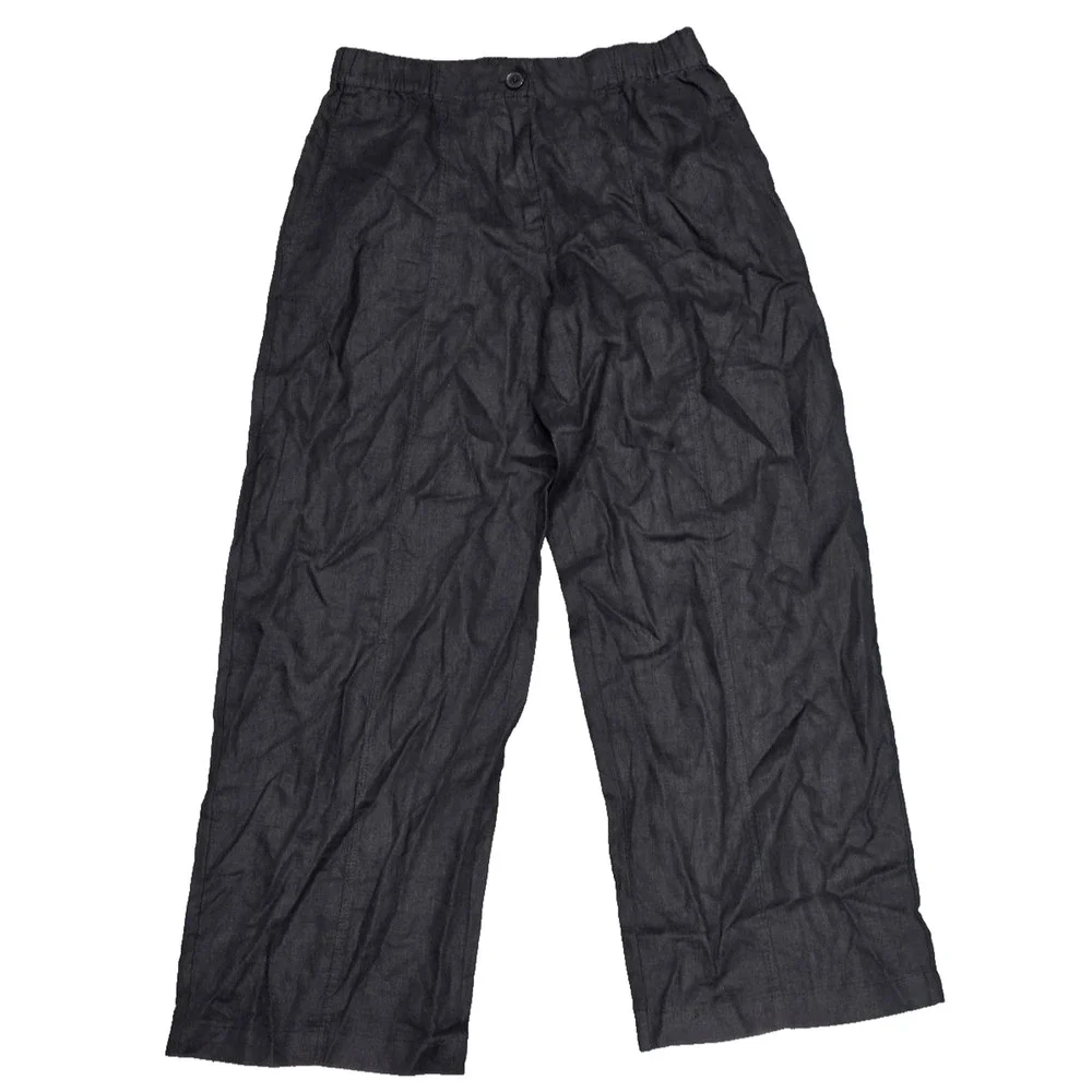 Zara Black Wide Leg Y2K Pants Trousers Small A004316